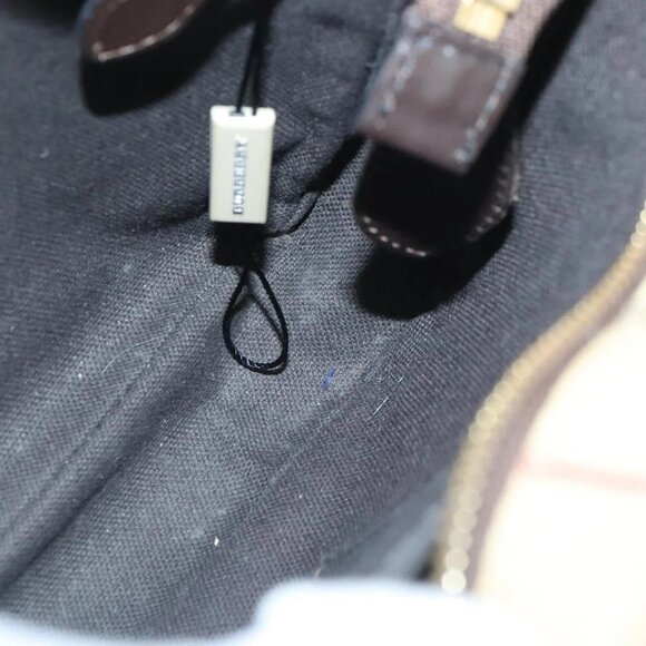 BURBERRY Nova Check Shoulder Bag PVC Beige Gold - Picture 12 of 16